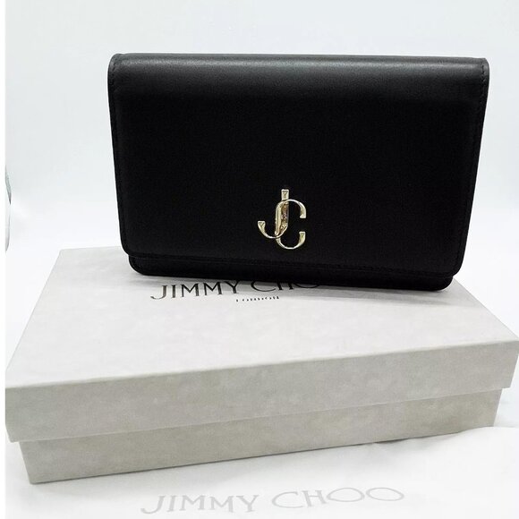 Jimmy Choo Palace PKJ 010003 Women's Shoulder Bag Smooth Calf Leather NO RETURN - Picture 1 of 8